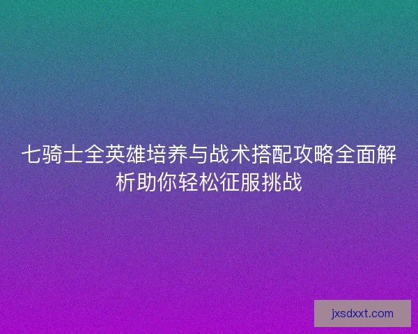 七骑士全英雄培养与战术搭配攻略全面解析助你轻松征服挑战