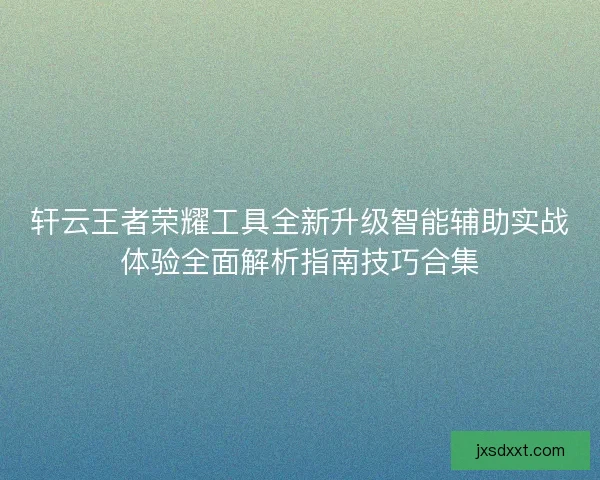 轩云王者荣耀工具全新升级智能辅助实战体验全面解析指南技巧合集